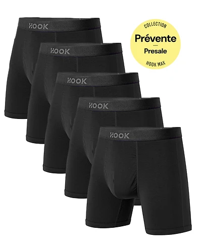 Pack#10 : 5 boxers Max 5X Noir Carbone