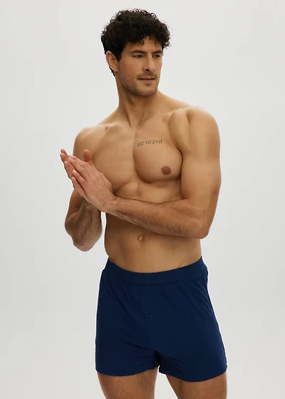 Essential Navy Blue Lounge Boxer Shorts