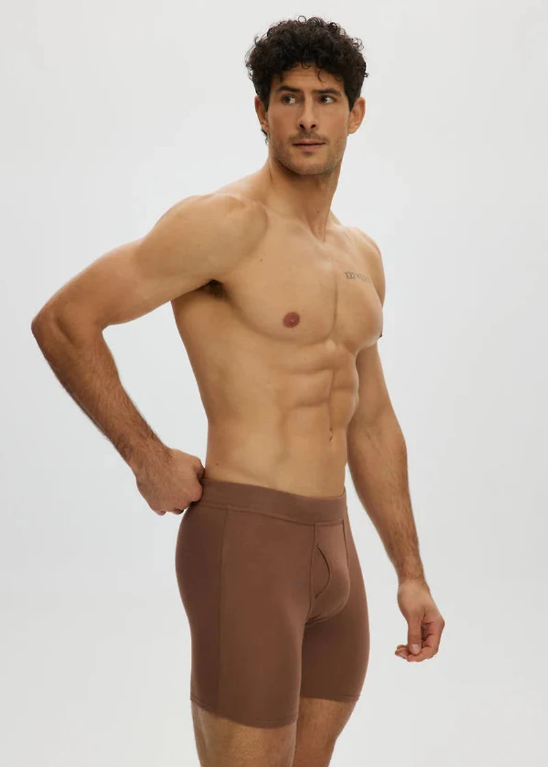 Acorn Essential Long Boxer Shorts with Front Opening