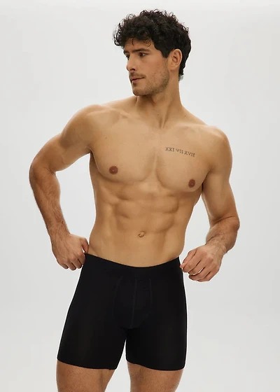 Essential Long Boxer Shorts Black