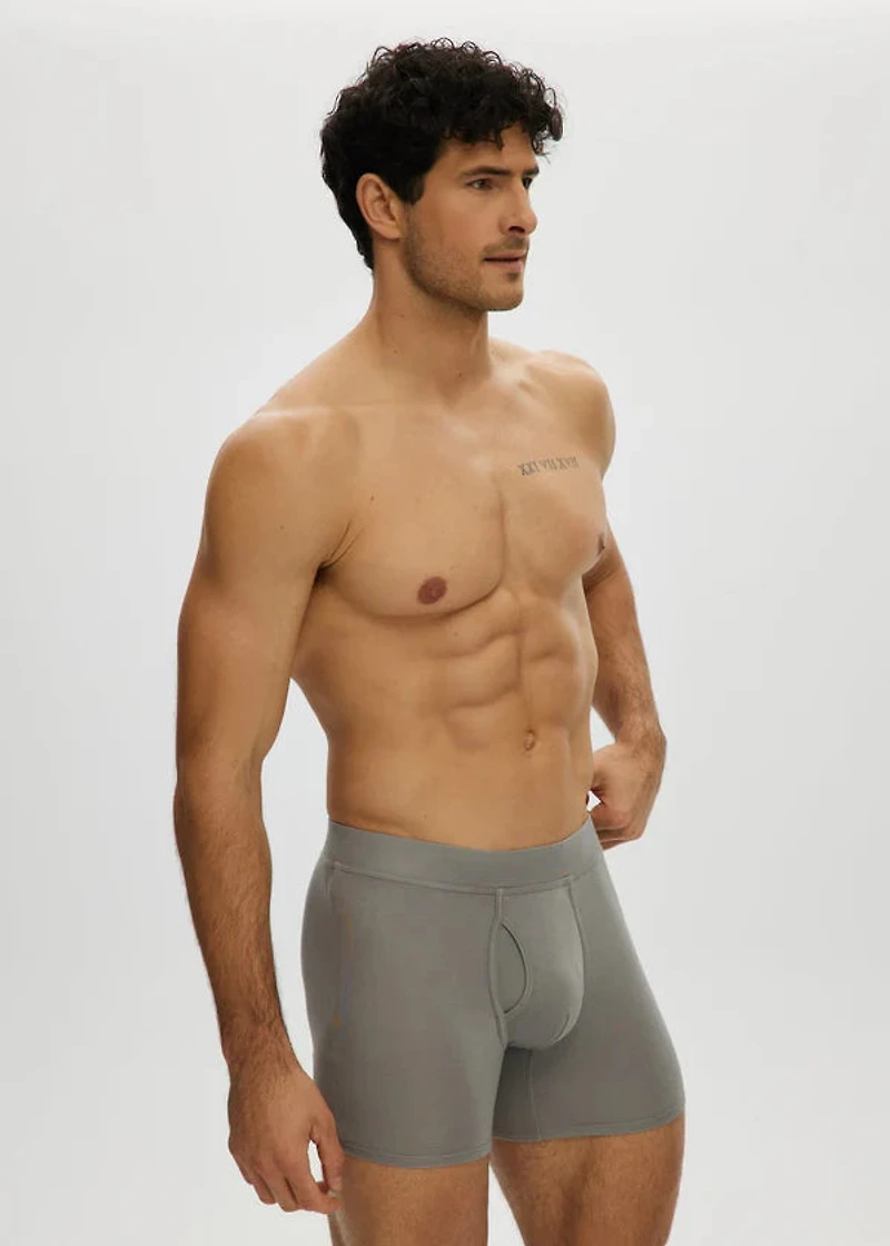 Boxer court essentiel à ouverture frontale Grey Flannel