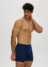 Essential short boxer shorts with front opening, Navy Blue