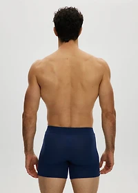 Essential short boxer shorts with front opening, Navy Blue