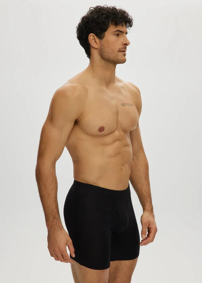 Essential long boxer shorts with front opening