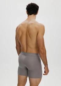 Essential long boxer shorts with front opening, Grey Flannel