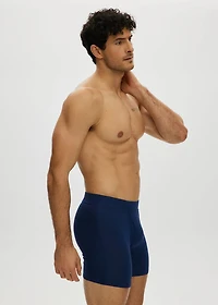 Essential long boxer shorts with front opening, Navy Blue