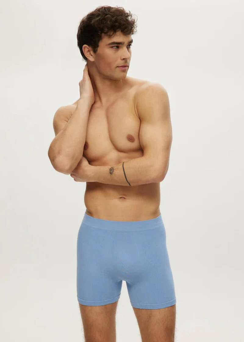 Della Robbia Blue Seamless Waffle Short Boxer