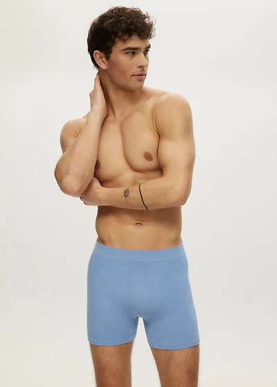 Della Robbia Blue Seamless Waffle Short Boxer