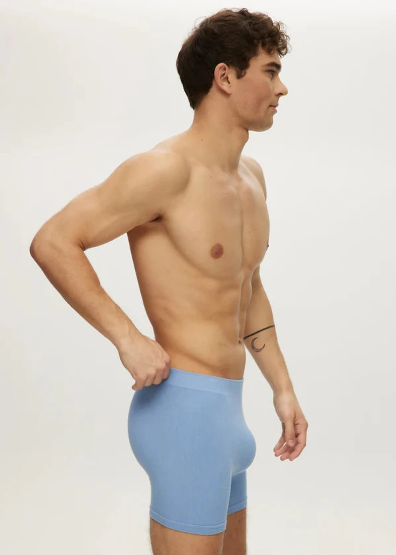 Della Robbia Blue Seamless Waffle Short Boxer