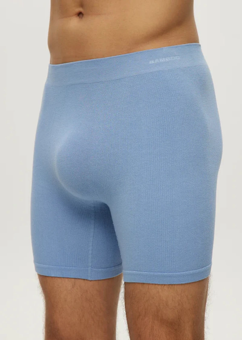 Long seamless waffle boxer shorts Della Robbia Blue