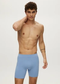 Long seamless waffle boxer shorts Della Robbia Blue
