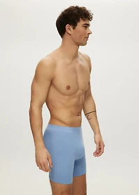 Long seamless waffle boxer shorts Della Robbia Blue