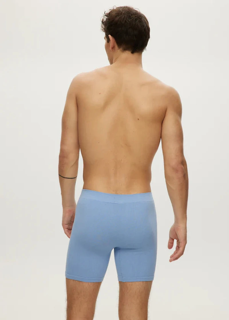 Boxer long gaufré sans coutures Della Robbia Blue