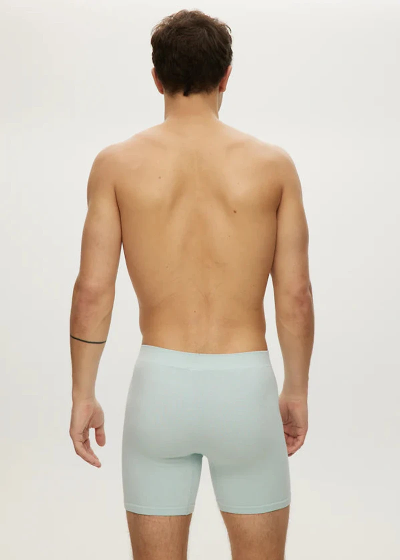 Starlight Blue seamless waffle-textured long boxer shorts
