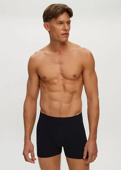 Boxer court sans couture 4" Black