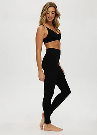 Black Seamless Rib Leggings