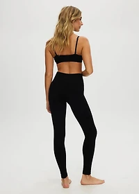 Black Seamless Rib Leggings