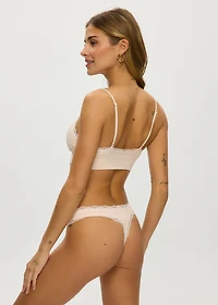 Heavenly Pink seamless embossed lace thong