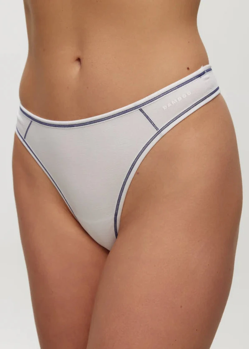 Seamless high-waisted thong White