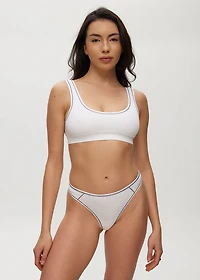 Seamless high-waisted thong White