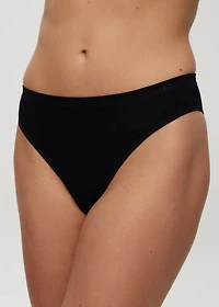 Culotte Cheeky Taille Haute Rib Sans Couture Black