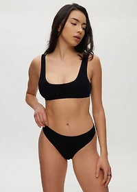 Cheeky High-Waisted Ribbed Seamless Panties Black