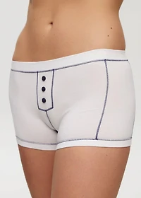 Boyshort Câblé Sans Coutures White