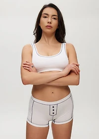 Boyshort Câblé Sans Coutures White