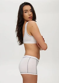 Boyshort Câblé Sans Coutures White