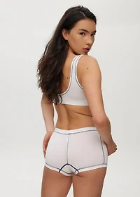 Boyshort Câblé Sans Coutures White