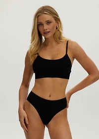 Soutien-gorge à encolure dégagée sans coutures Noir