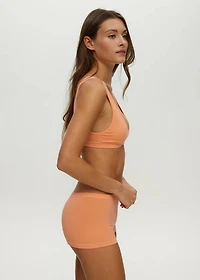 Papaya Punch Seamless Open Back Plunge Bra