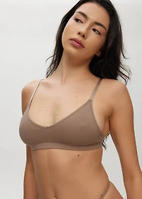 Seamless Triangle Rib Bralette Greige