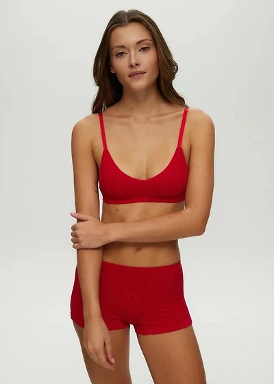 Bralette Triangle Câblée Sans Coutures Tango Red