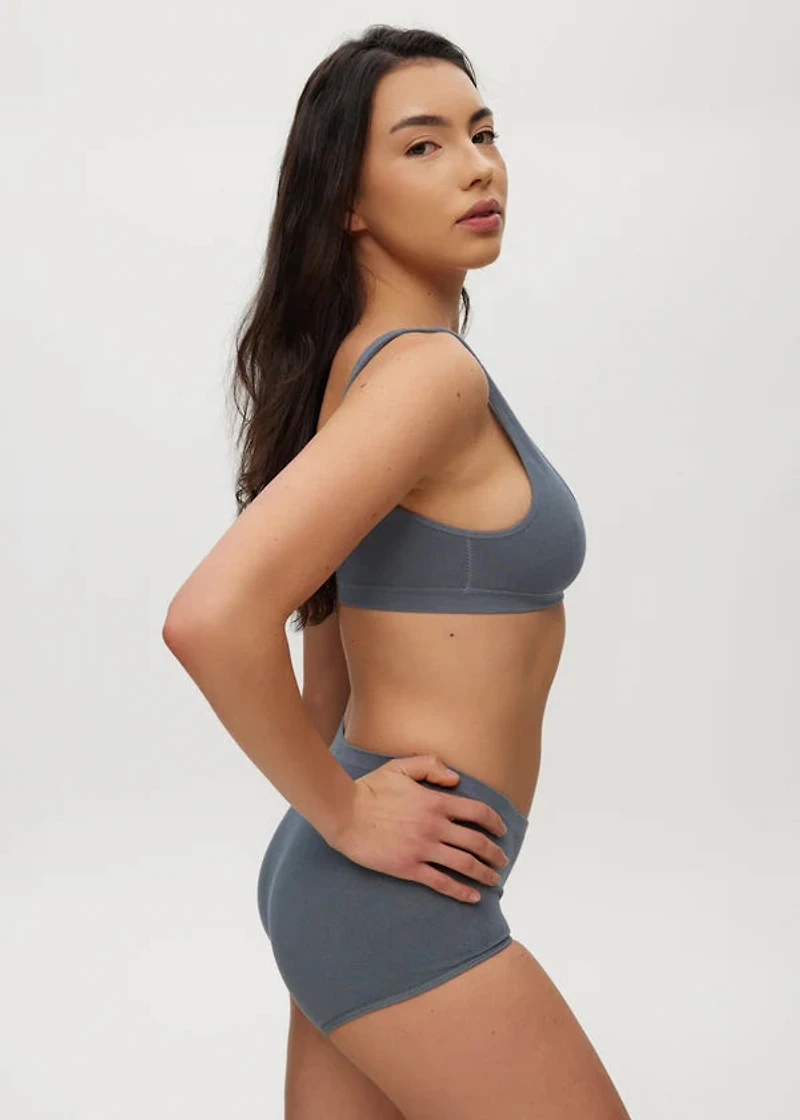 Stormy Sea Seamless Rib Bralette with Open Back