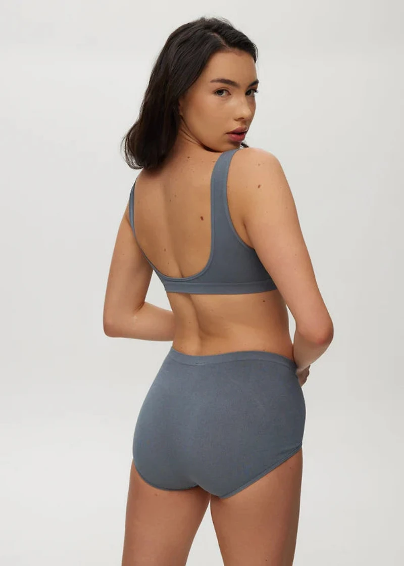 Stormy Sea Seamless Rib Bralette with Open Back