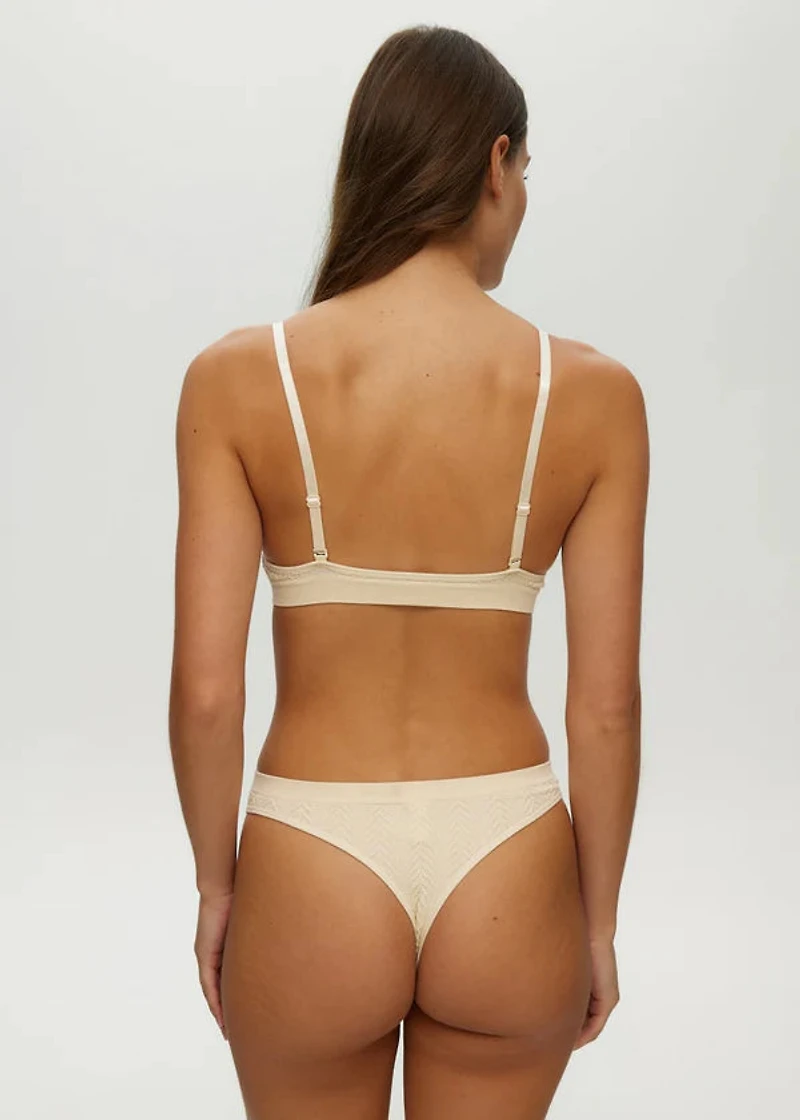 Bralette Col Rond Câblée Sans Coutures Almond Milk