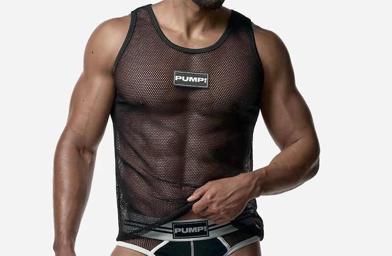 Black Mesh Tank Top