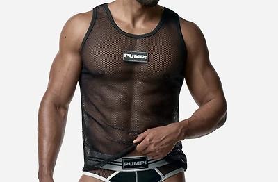 Black Mesh Tank Top