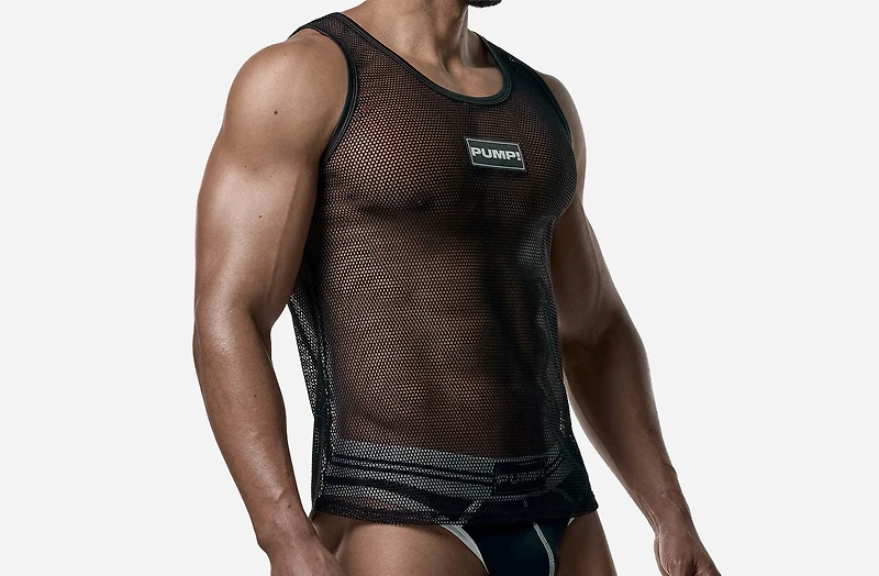 Black Mesh Tank Top