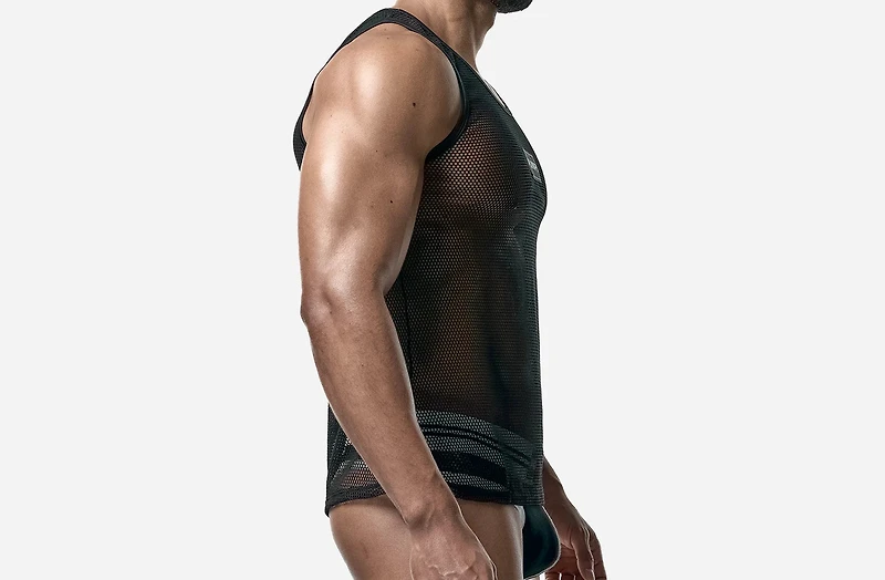 Black Mesh Tank Top
