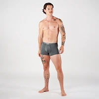 3 Boxers courts Daily : Gris mix, noir et charocal bordeaux