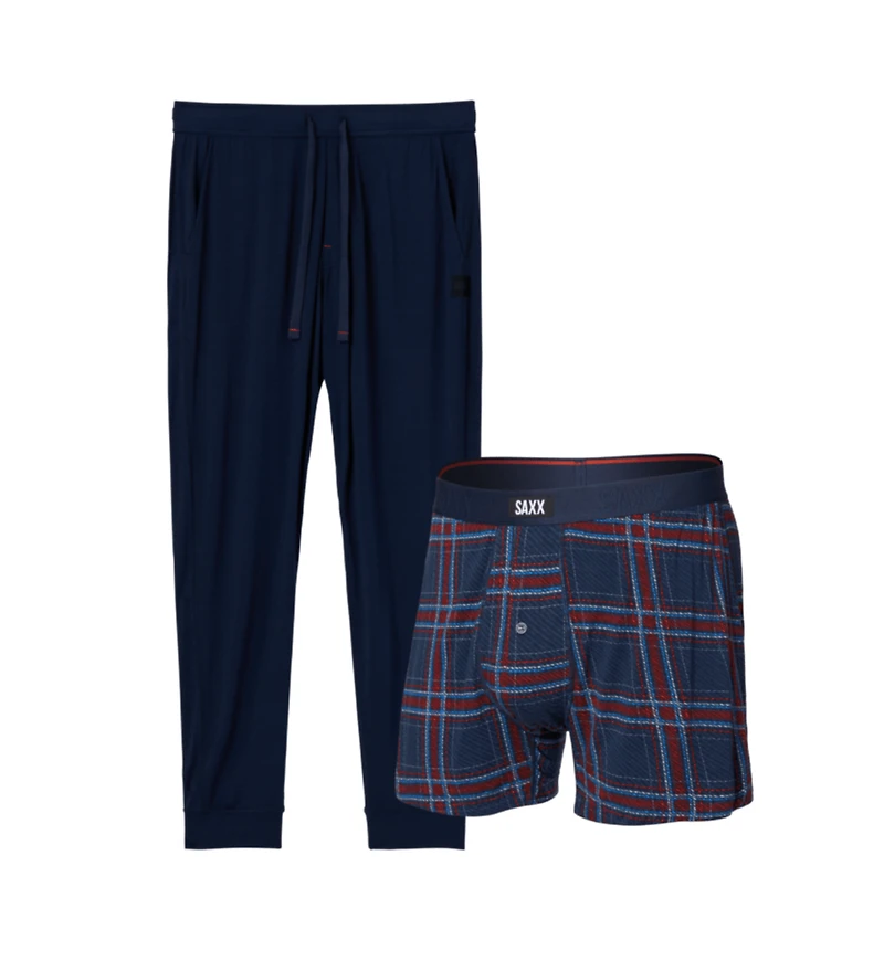 Snooze Ensemble-Cadeau : 1 Boxer lousse et Pantalon CARREAUX JAZZY/MARITIME