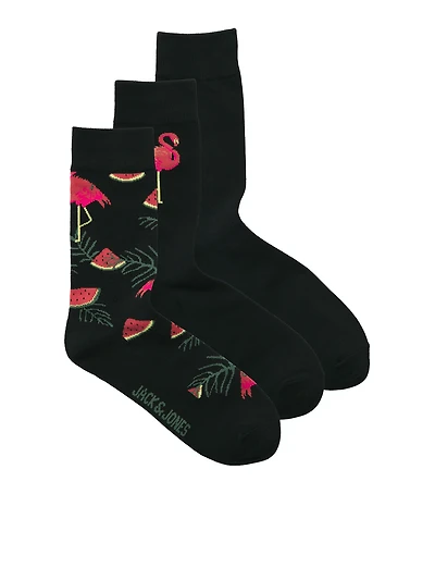 Pack of 3 pairs of Flamingo socks