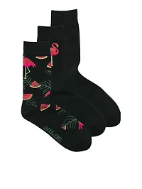 Pack of 3 pairs of Flamingo socks
