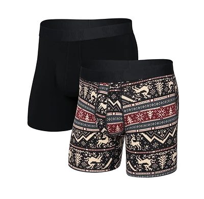 Pack de 2 boxers Droptemp Coton CARIBOU/NOIR