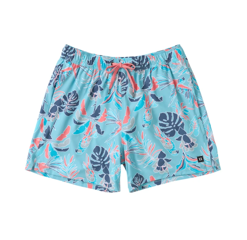 Maillot de bain Oh Buoy 2in1 VOLLEY 5" TROPIC DES ÎLES-BLEU MARÉE