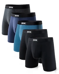 5 boxers Max : 2X Noir, 1X Bleu Urbain , Marin et Charcoal