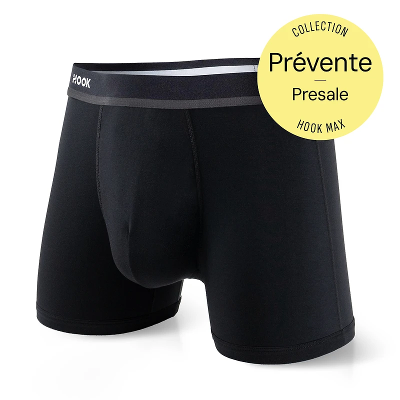 Boxer court Max+ – 3,5 po : Noir