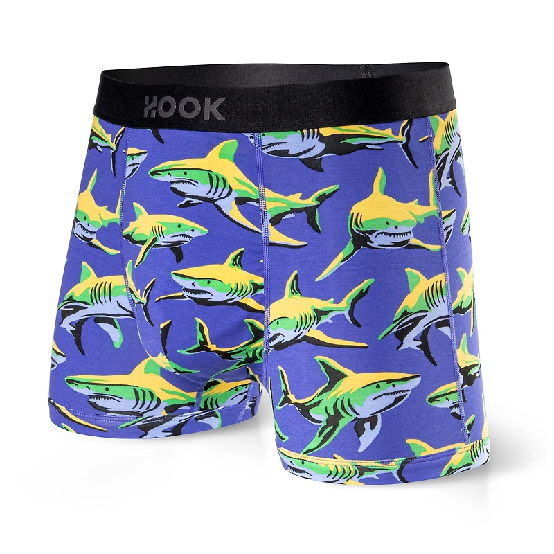 5 Max short boxers: 1X Palm Trees, Quebec, Sharks, Orange, and Indigo